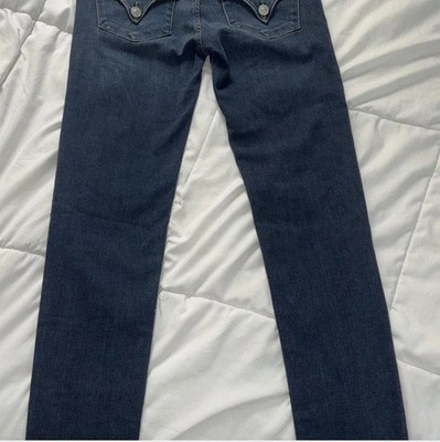 Hudson Collin Mid Rise Skinny Women's Dark Blue Stretch Jean Flap Pocket Sz 30