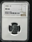 1943 1C  Lincoln Wheat One Cent NGC MS66   8699719-008