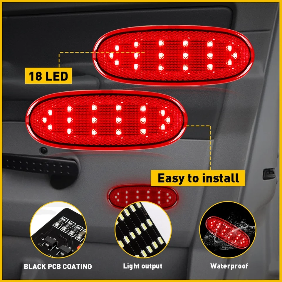 Panel interior de la puerta delantera reflector luz embellecedor para Dodge Ram 2500/3500 S 2003-2009 Foto 3 de 4