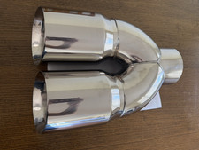 5 To Dual 6 Diesel Exhaust Tip Stainless Steel Polished Chrome Miter Stack 5 To Dual 6 Diesel Exhaust Tip Stainless Steel Polished Chrome Miter Stack
