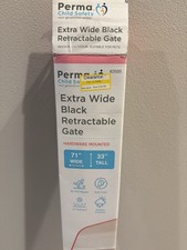 Perma Extra Wide Retractable Gate 77x33 black Open Box