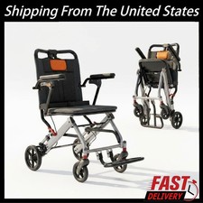 Ultra Lightweight Elderly Transport Wheelchair Portable Folding Transport Chair