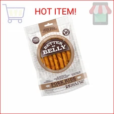 Better Belly Highly Digestible Rawhide Twist Sticks Chews, Treat Your Dog to a C