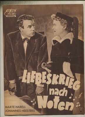 Liebeskrieg nach Noten 1953 Eugen Dumont ORIGINAL VINTAGE GERMAN FILM PROGRAM