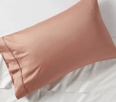 Pillowcase Set Rust Threshold King Size 400 Thread Count Solid Performance