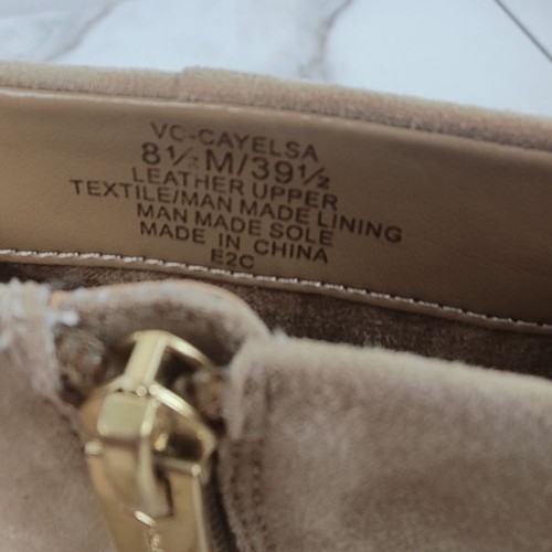 Vince Camuto Cayelsa Tan Suede Block Heel Side Zip Ankle Boots Booties, Sz 8.5 - Picture 11 of 14
