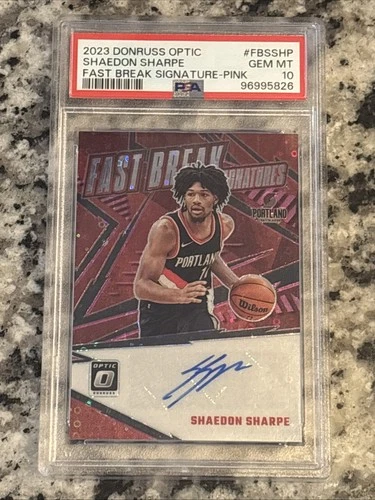 2023-24 Donruss Optic PINK /25 SHAEDON SHARPE Fast Break Signatures Auto SSP