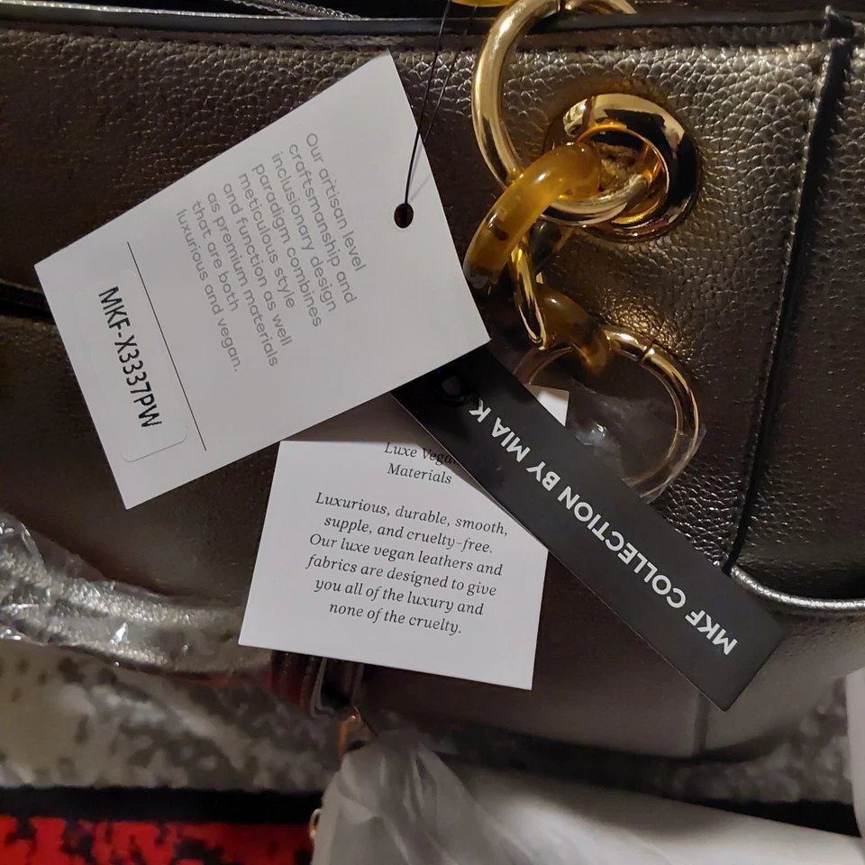 MFK коллекции Mia K сумка с короткими ручками и кошелек с ремешком веганской кожи олова новый с Ярлыками 🔥🔥🔥 - Изображение 3 из 4