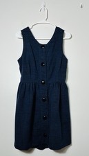 alice and olivia Mini Chambray dress size Large Button Up Dark Wash Open Back