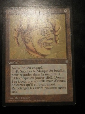 mtg magic MISPRINT Narrenmaske Ziel SPIELER - FRANZÖSISCH sehr guter Zustand fr Masque du Bouffon