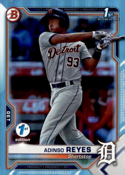 2021 Bowman 1st Edition #BFE-21 Adinso Reyes Sky Blue