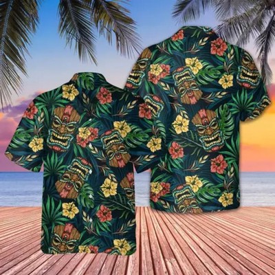 Tiki Aloha Tropical Pattern Hawaiian Shirt