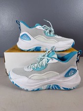 Under Armour Curry 3Z5 Mens Basketball Shoes Size 12 White  Blue Mesh