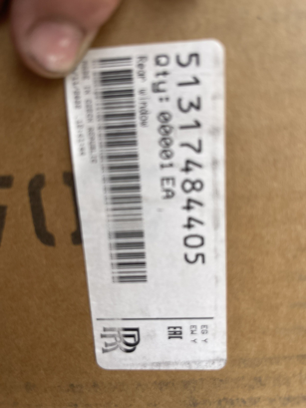 Rolls Royce Ghost Series 1 (09-14) Rear Glass ***NEW OEM***51317484405