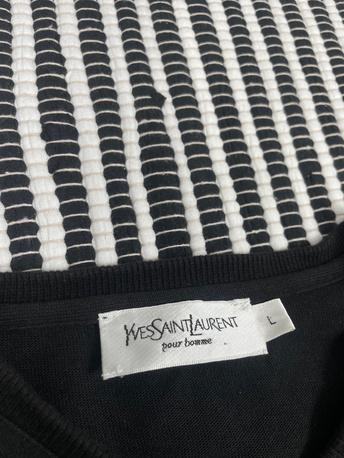 Camicia vintage Yves Saint Laurent YSL logo scollo a V manica lunga Y2K