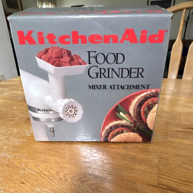KitchenAid FGA Food Grinder Mixer Attachment White Plastic Grinding Plate Glossy