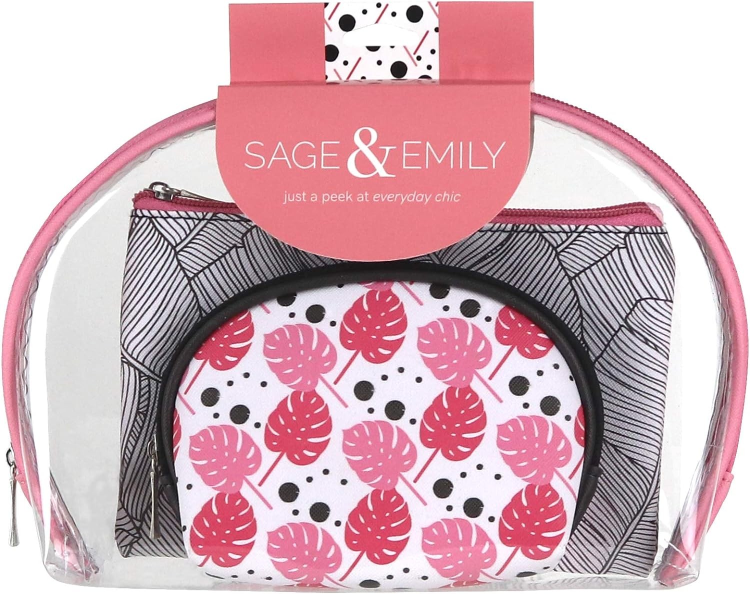Набор косметичек для путешествий из винила Sage - Emily 3 предмета прозрачныйРозовыйБелыйЧерный 3190₽