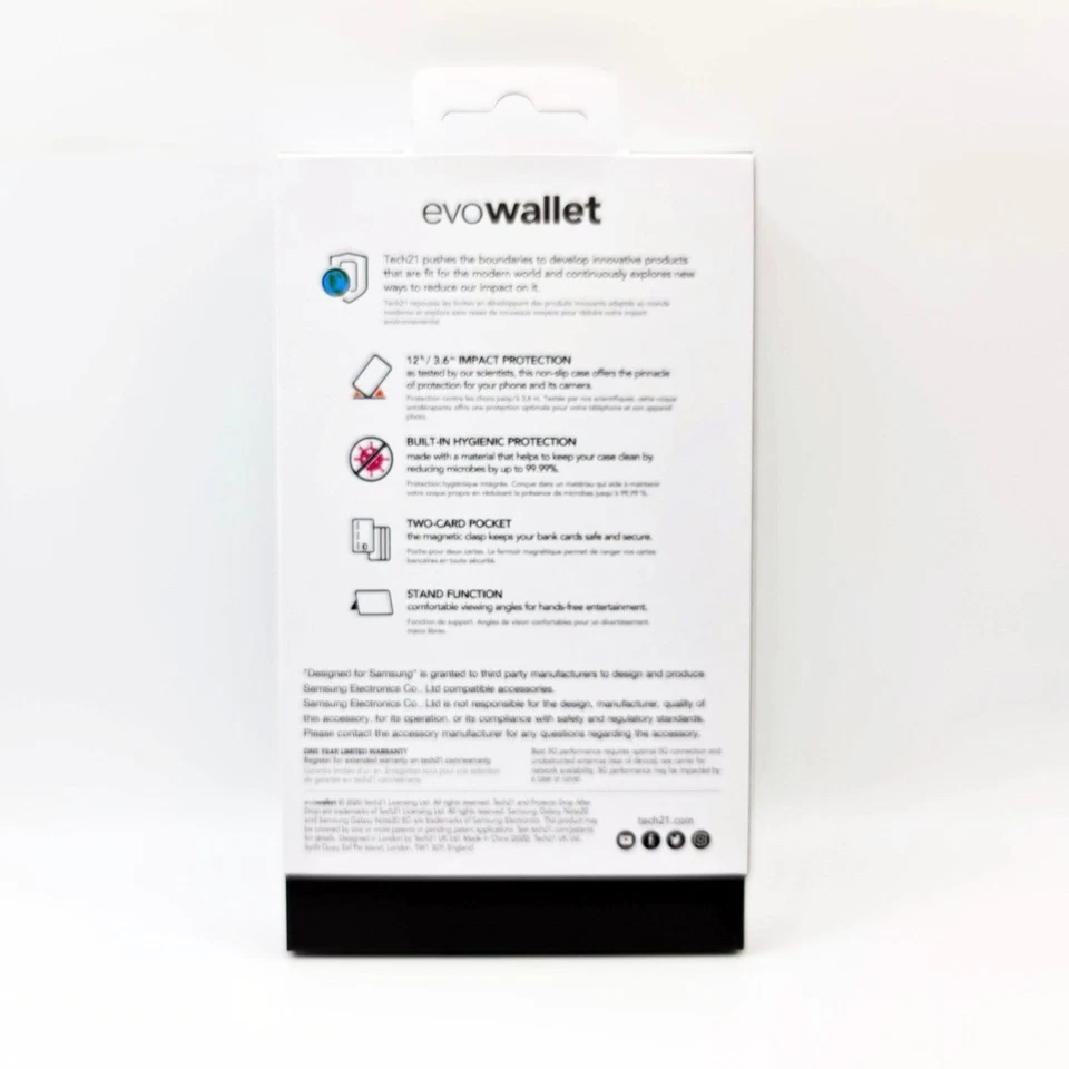 Tech21 Wallet Case For Galaxy Note 20 EvoWallet Black Cover - BUY 1 GET 1 FREE - Image 4 of 4