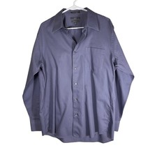Apt 9 Mens Modern Fit Dress Shirt Purple Herringbone Long Sleeve 16.5 34/35
