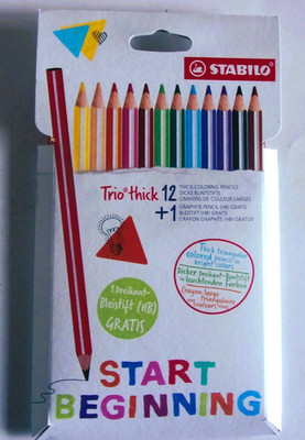 Stabilo  Trio  thick-12 dicke Dreikant Buntstifte + 1 Dreikant Bleistift  GRATIS