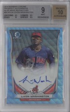 2014 Bowman Chrome Blue Wave Refractor 7/50 LeVon Washington BGS 9 MINT Auto 0o9