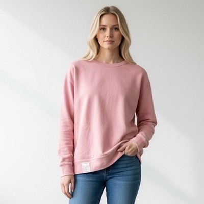 Bar Method Pink Open Back Sweatshirt Long Sleeve Athleisure Top Sz Small EUC