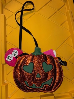Betsey Johnson Halloween Jack O Lantern Glow Dark Pumpkin Crossbody Purse Bag
