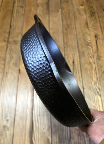 Griswold #8 Small Logo Hinged Hammered Cast Iron Skillet - Sits Flat - Restored