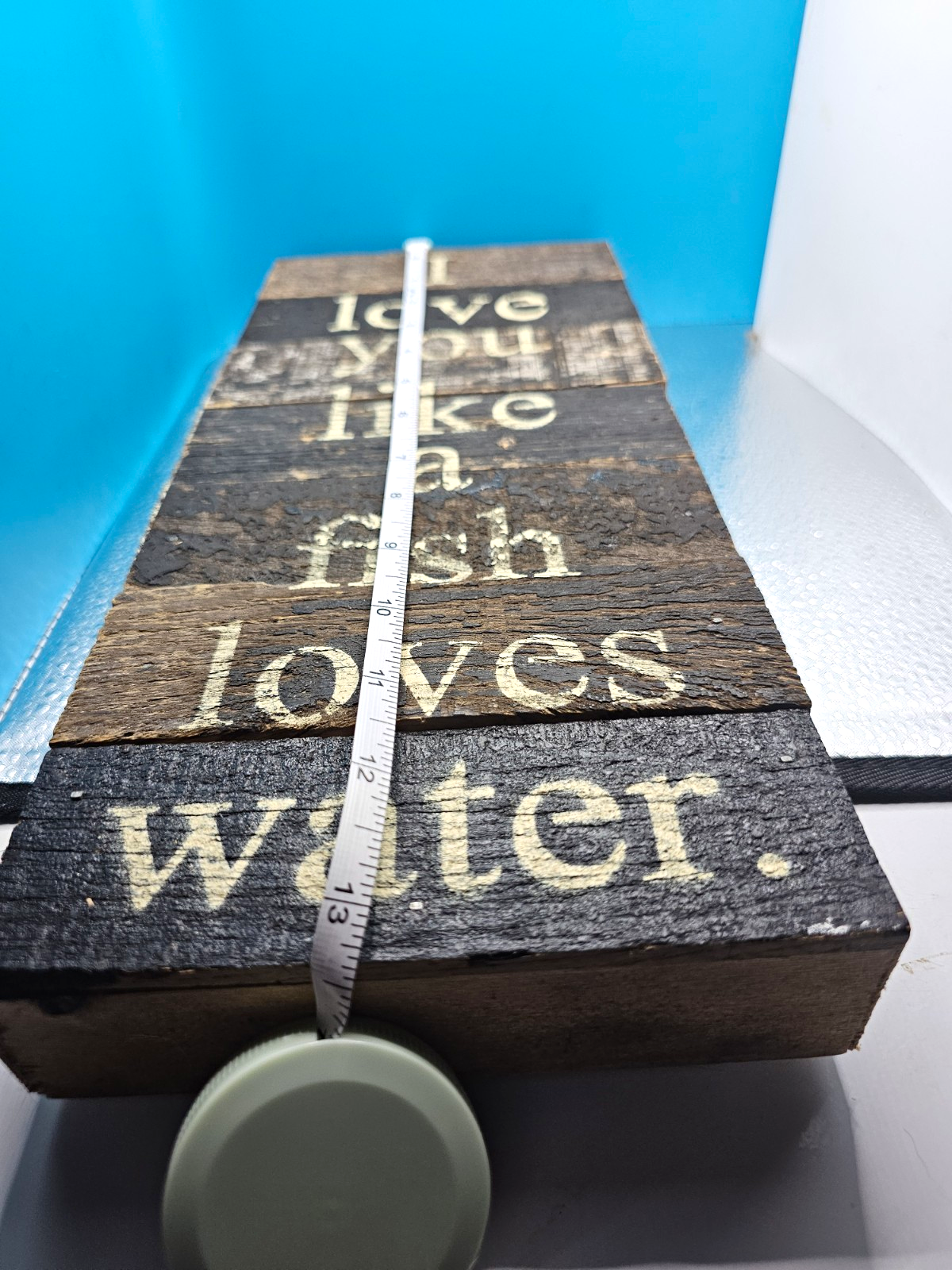 Rustic Distressed Wood Plaque Sign Love Quote 13x5 Vertical Brown/Black