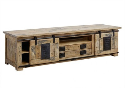 TV Lowboard Sideboard Massivholz Mango lackiert Railway #146