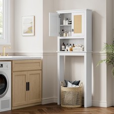 63" Over The Toilet Bathroom Floor Storage Cabinet Free Standing Shelf Organizer