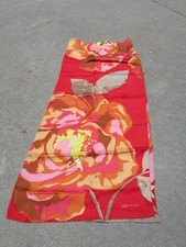 AK Anne Klein Red Yellow Multicolor Floral 100 Silk Rectangle Designer Scarf
