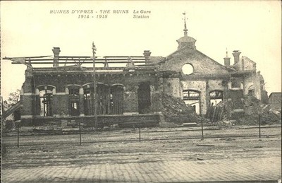 Ypern Ypres Ruines Gare Station Bahnhof Zerst?rung