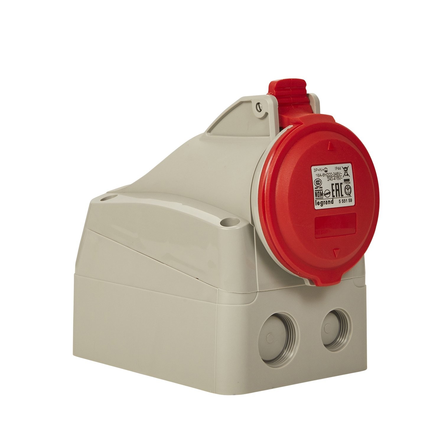 Prise saillie fixe P17 IP44 16A 400V 3P+N+T pour installation triphasée