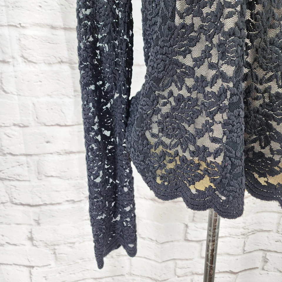 Top Decree Whimsigoth de encaje negro romance oscuro talla XL hada gótico puro delicado Foto 3 de 4