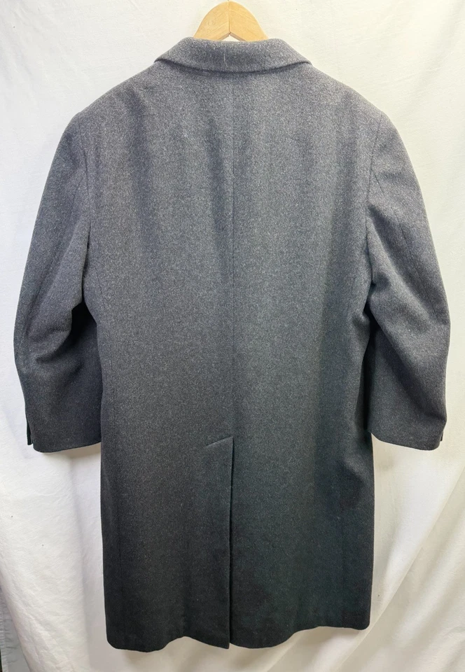 Abrigo de hombre Bradley Jons negro carbón lana cachemir talla 42 bolsillos Foto 2 de 4