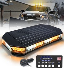 LUMENIX Rooftop Strobe Beacon Lights Bar w/Controller, American White Amber 