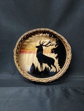 Bandeja de silueta de mimbre ciervo ciervo alce caribú de colección decoración de campamento Western Lodge