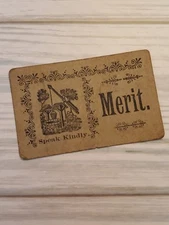 Victorian 1880s REWARD OF MERIT CARD TEACHER SCHOOL CRAFTS 2.25"x1.5" Awesome G
