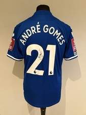 Andre Gomes Match Worn Shirt Everton Vs Manchester City Fa Cup Hummel Signed