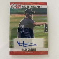 2021 Leaf Pro Set Metal 1990 Base Auto Red Wave Riley Greene #PS0-RG1 Auto