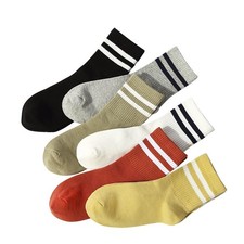 6 Pairs Cotton Fashionable Striped Athletic Socks for Women  Casual Cute