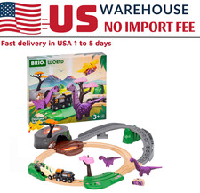 BRI O World 36094 Dinosaur Adventure Deluxe Train Set 21 Piece Playset for Kid 3