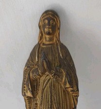 Antike Statue Maria de Lourdes Figur Metall Christlich