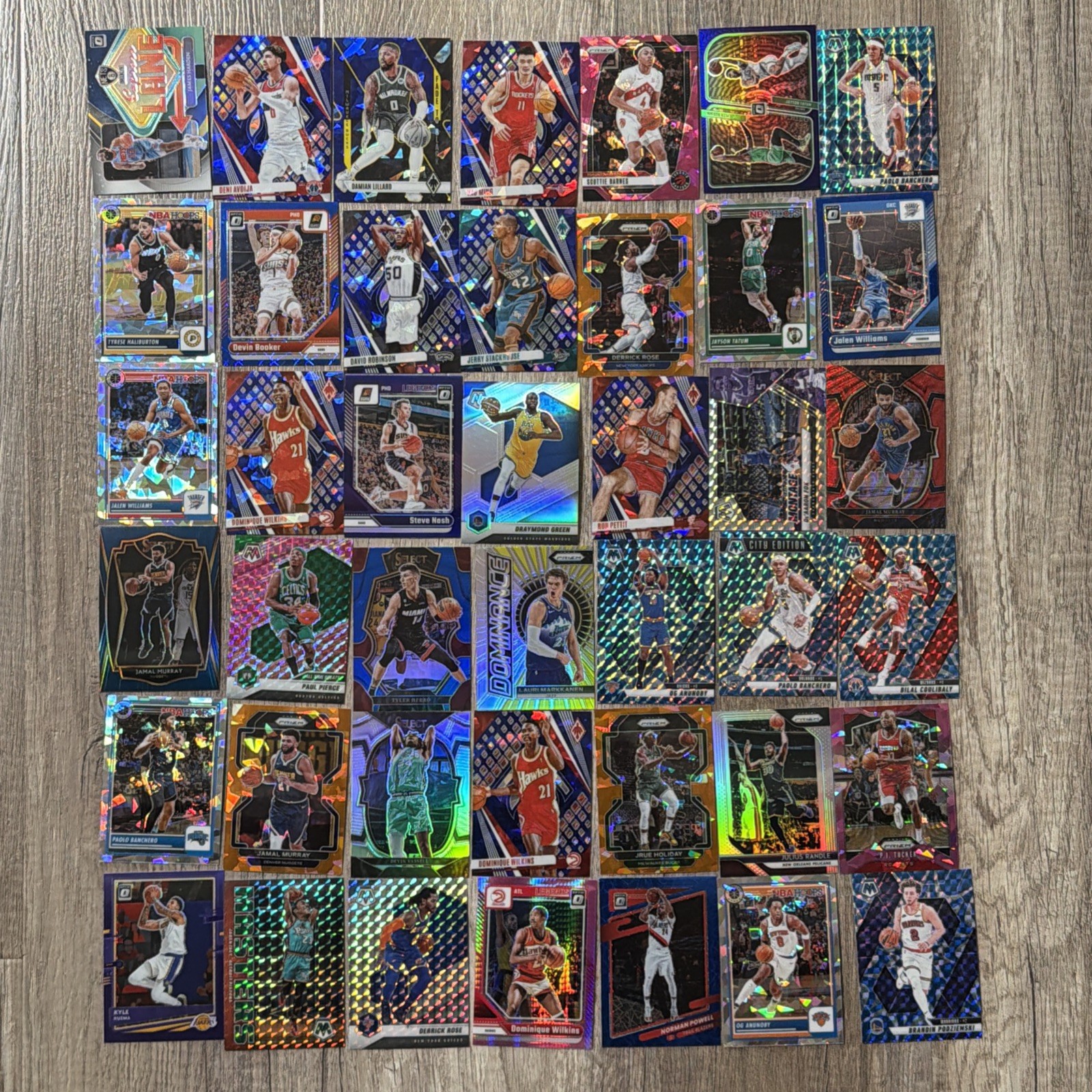 HUGE (275) Card NBA Lot Prizm Inserts Paolo Tatum Lillard Ja Rose Harden SWB60