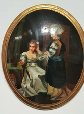 Hand Painted Painting Baroque Golden Frame Classic Style Baroque GOLD 25x30cm