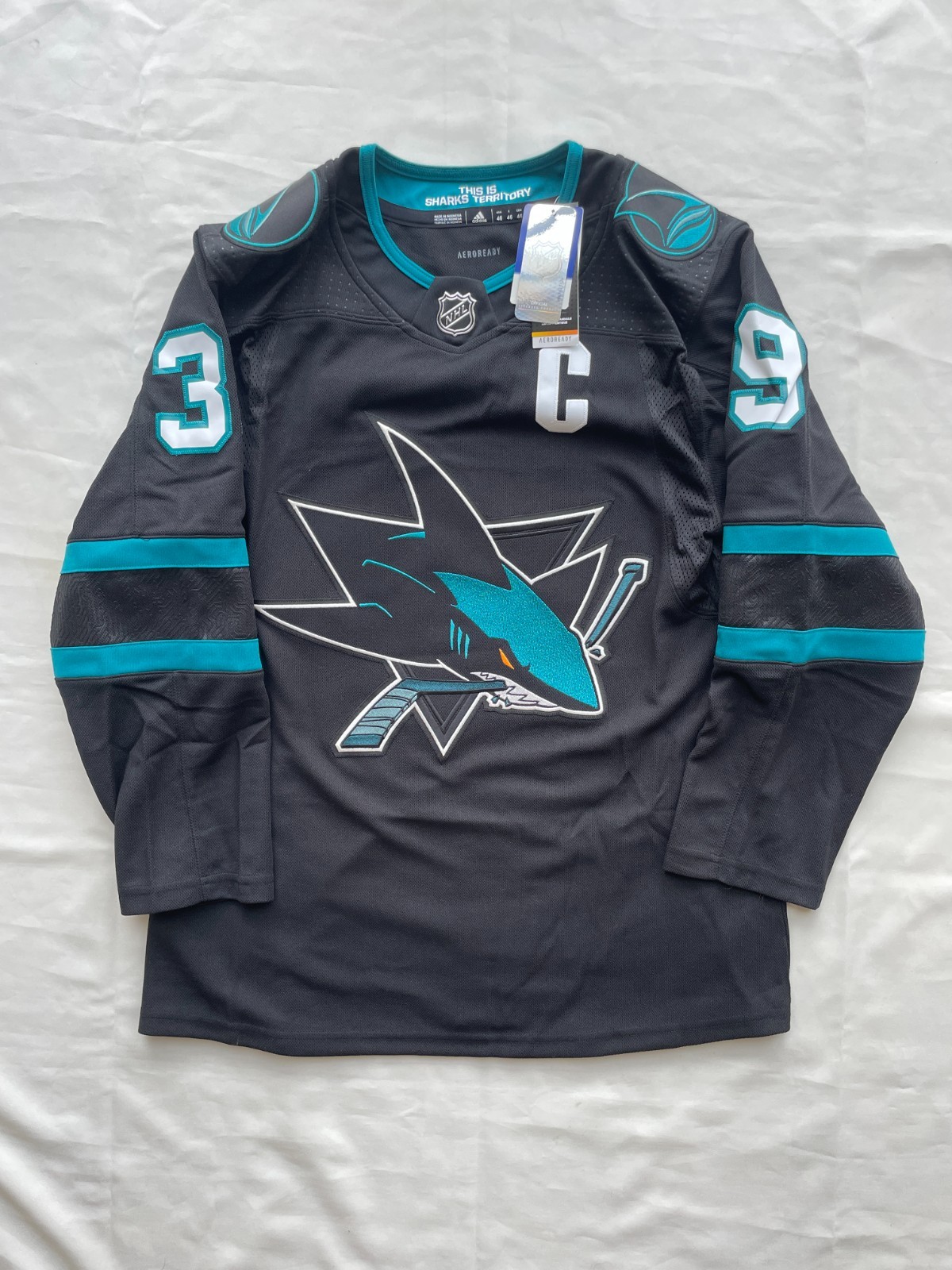 BNWT San Jose Sharks Adidas NHL #39 Couture Men's Authentic Alternate Jersey