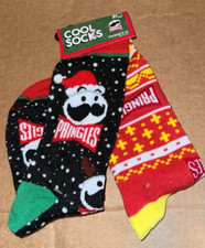 Cool Socks PRINGLES CHIPS Christmas Holiday Socks for Men 2 PAIR NEW