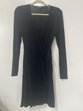 Express Women's Black Wrap Dress Long sleeve Size S/P Rayon/Spandex
