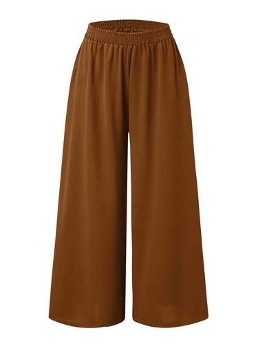 Übergröße Damen hochtailliert breitbeinig lang Palazzohose Hose Loungehose - Bild 10 von 14